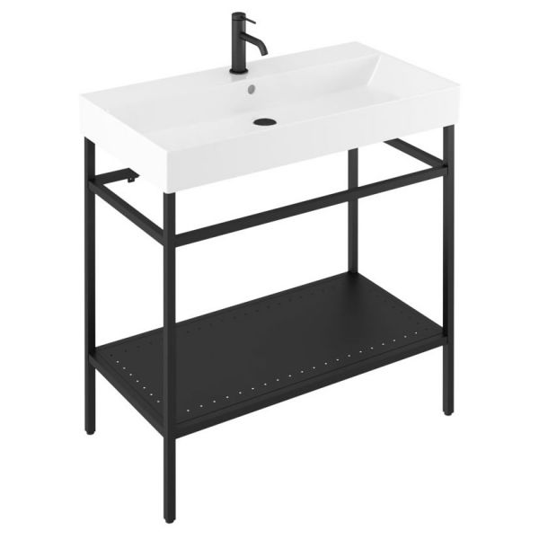 Britton Shoreditch Frame 700mm Basin and Matt Black Wash Stand