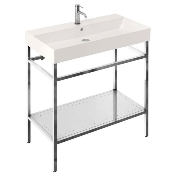 Britton Shoreditch Frame 850mm Basin and Stainless Steel Wash Stand