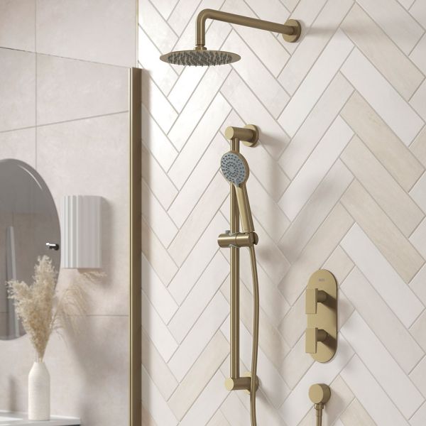 Bristan Frammento Brushed Brass Two Outlet Shower Pack #2