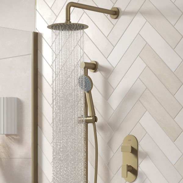 Bristan Frammento Brushed Brass Two Outlet Shower Pack #3