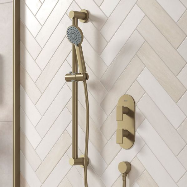 Bristan Frammento Brushed Brass Two Outlet Shower Pack #4