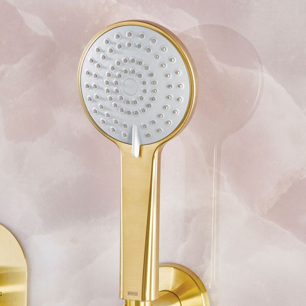 Bristan Frammento Brushed Brass 2 Outlet Shower Pack with Overhead Shower and Handset #6