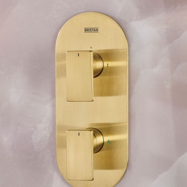 Bristan Frammento Brushed Brass 2 Outlet Shower Pack with Overhead Shower and Handset #4