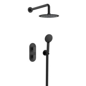Bristan Frammento Matt Black 2 Outlet Shower Pack with Overhead Shower and Handset