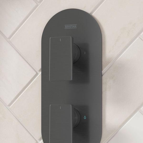 Bristan Frammento Gun Metal Grey Two Outlet Shower Pack #5