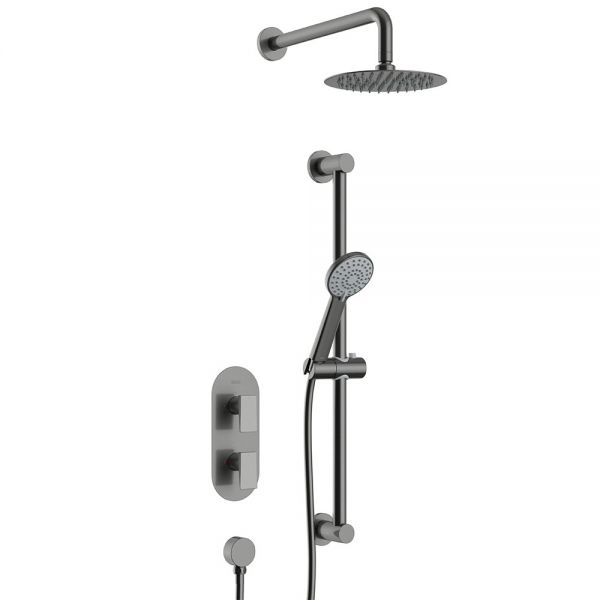 Bristan Frammento Gun Metal Grey Two Outlet Shower Pack
