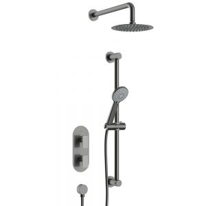 Bristan Frammento Gun Metal Grey Two Outlet Shower Pack
