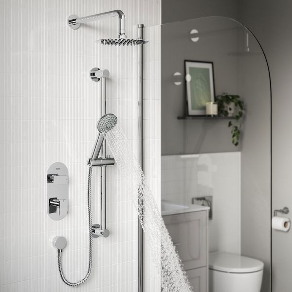 Bristan Frammento Chrome 2 Outlet Shower Pack with Overhead Shower and Riser Rail Kit #2