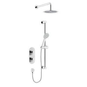 Bristan Frammento Chrome 2 Outlet Shower Pack with Overhead Shower and Riser Rail Kit