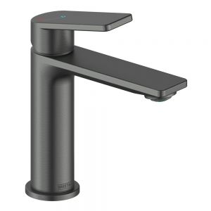 Bristan Frammento Eco Start Gun Metal Grey Mono Basin Mixer Tap with Waste