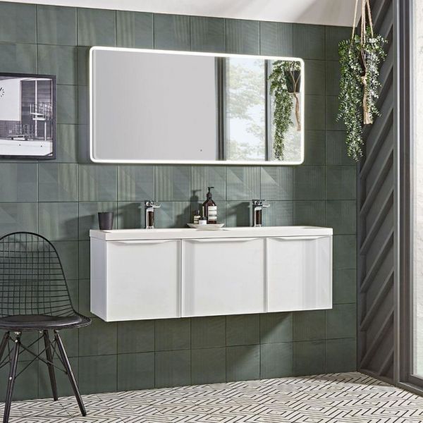 Roper Rhodes Frame 1200 Matt Light Clay Wall Hung Unit and Isocast Basin #2