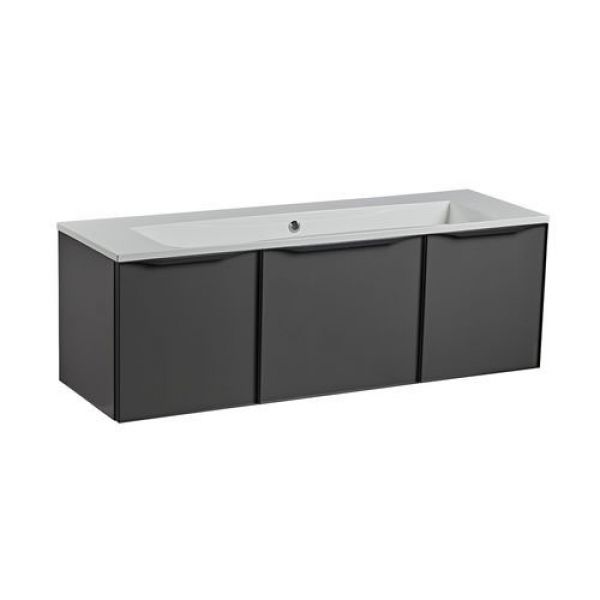 Roper Rhodes Frame 1200 Gloss Dark Clay Wall Hung Unit and Isocast Basin