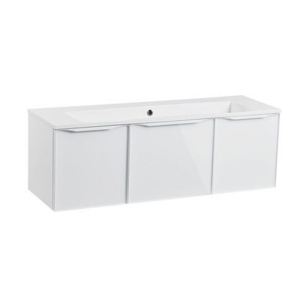 Roper Rhodes Frame 1200 White Gloss Wall Hung Unit and Isocast Basin