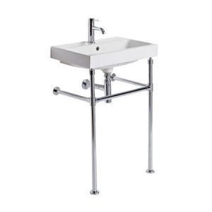 Roper Rhodes Frame 600 Rectangular One Tap Hole Basin and Chrome Washstand