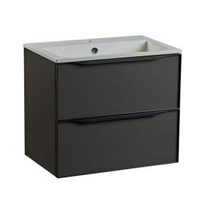 Roper Rhodes Frame 600 Gloss Dark Clay Wall Hung Unit and Ceramic Basin