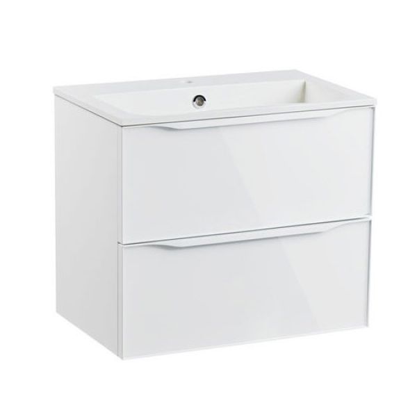 Roper Rhodes Frame 600 White Gloss Wall Hung Unit and Isocast Basin ...