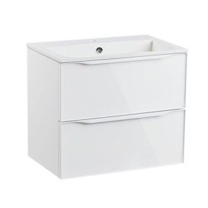 Roper Rhodes Frame 600 White Gloss Wall Hung Unit and Isocast Basin