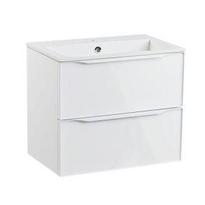 Roper Rhodes Frame 600 White Gloss Wall Hung Unit and Ceramic Basin