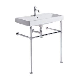 Roper Rhodes Frame 800 Rectangular One Tap Hole Basin and Chrome Washstand