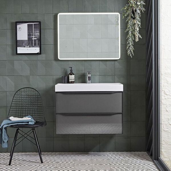 Roper Rhodes Frame 800 White Gloss Wall Hung Unit and Ceramic Basin #3