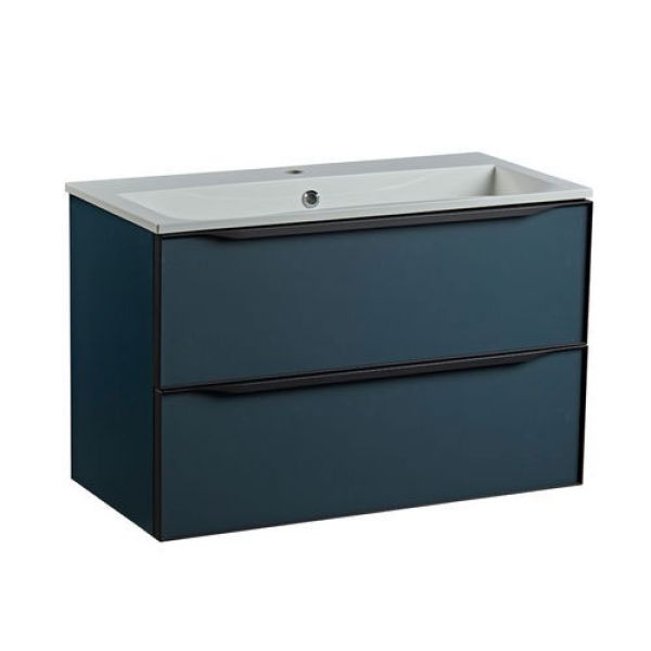 Roper Rhodes Frame 800 Derwent Blue Wall Hung Unit and Isocast Basin