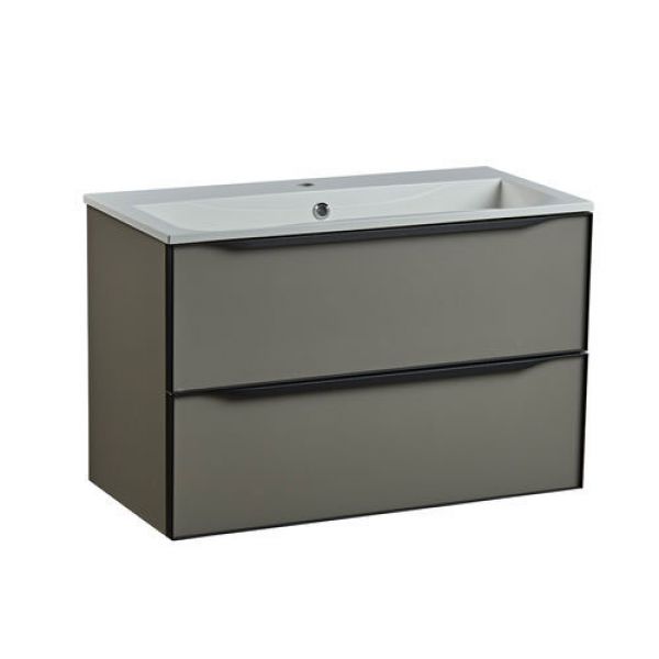 Roper Rhodes Frame 800 Matt Light Clay Wall Hung Unit and Ceramic Basin