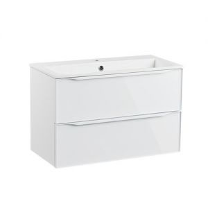 Roper Rhodes Frame 800 White Gloss Wall Hung Unit and Ceramic Basin