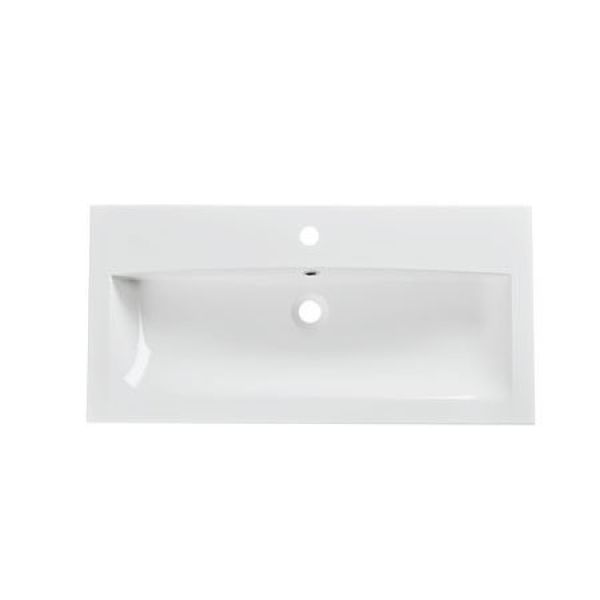 Roper Rhodes Frame 800 Gloss Dark Clay Wall Hung Unit and Isocast Basin #5