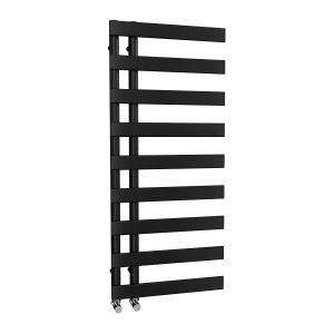 Riviera Plano Flat Tube 1156 x 500 Black Designer Towel Rail