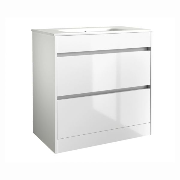 Kartell City 800 Gloss White Floor Standing Vanity Unit and Basin