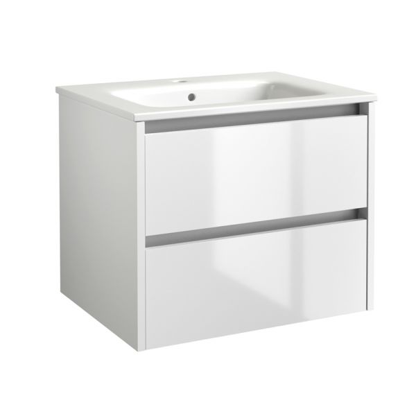 Kartell City 600 Gloss White Wall Mounted Vanity Unit and Basin