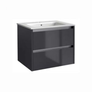 Kartell City 600 Storm Grey Gloss Wall Mounted Vanity Unit and Basin