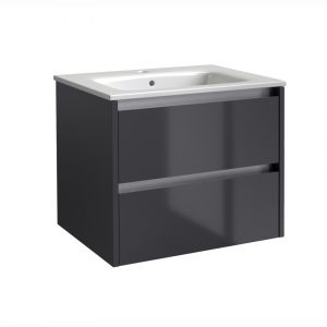 Kartell City 800 Storm Grey Gloss Wall Mounted Vanity Unit and Basin