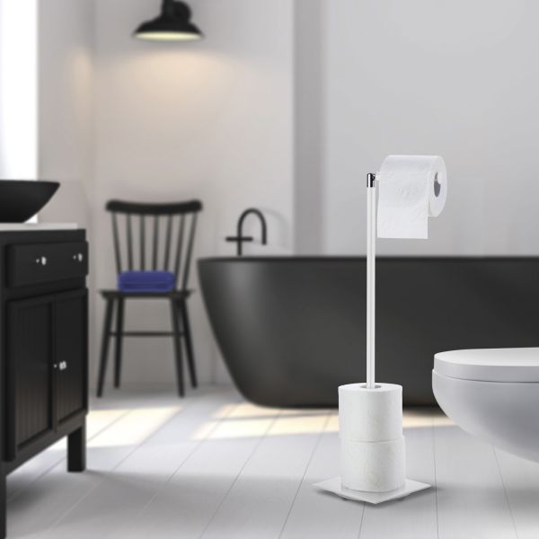 Smedbo Outline Lite White Free Standing Toilet Roll Holder FX636 #3