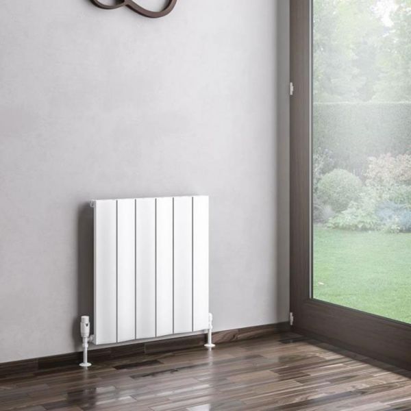 Eastbrook Fairford 600 x 565 Matt White Aluminium Designer Radiator #2