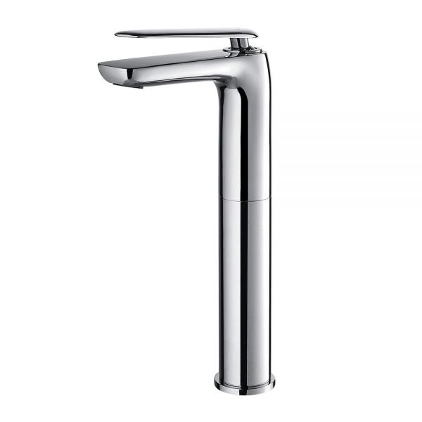 Flova Allore Chrome Tall Mono Basin Mixer Tap with Clicker Waste