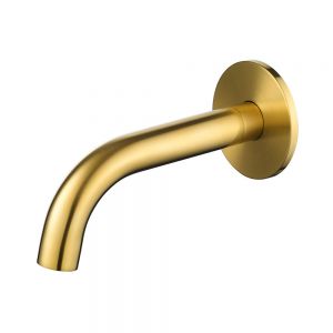 Flova Levo Brushed Gold Wall Mounted Bath Spout