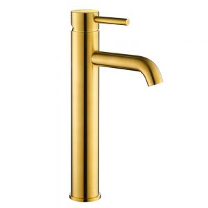 Flova Levo Brushed Gold Tall Mono Basin Mixer Tap