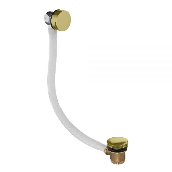 Flova Brushed Brass Overflow Bath Filler with Click Clack Waste