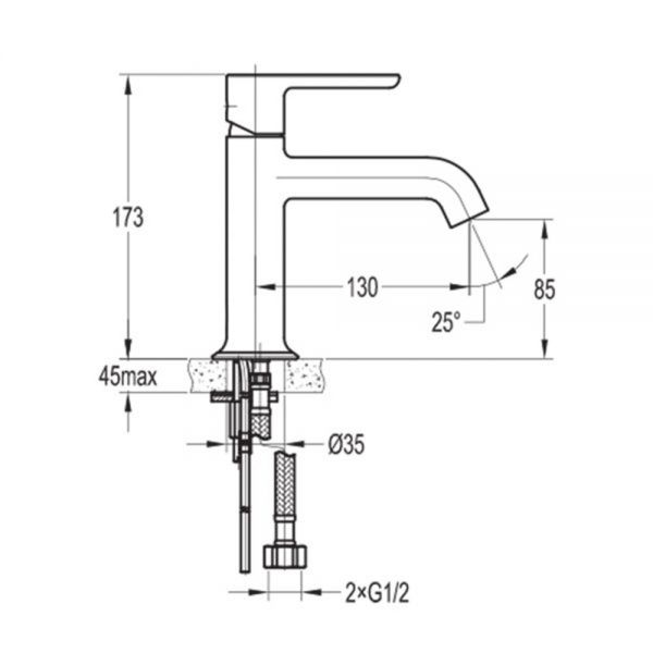 Flova Moonlight Brushed Brass Mono Basin Mixer Tap #2