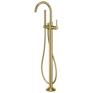 Flova Moonlight Brushed Brass Floor Standing Bath Shower Mixer Tap