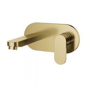 Flova Smart Brushed Brass Wall Mounted Basin Mixer Tap