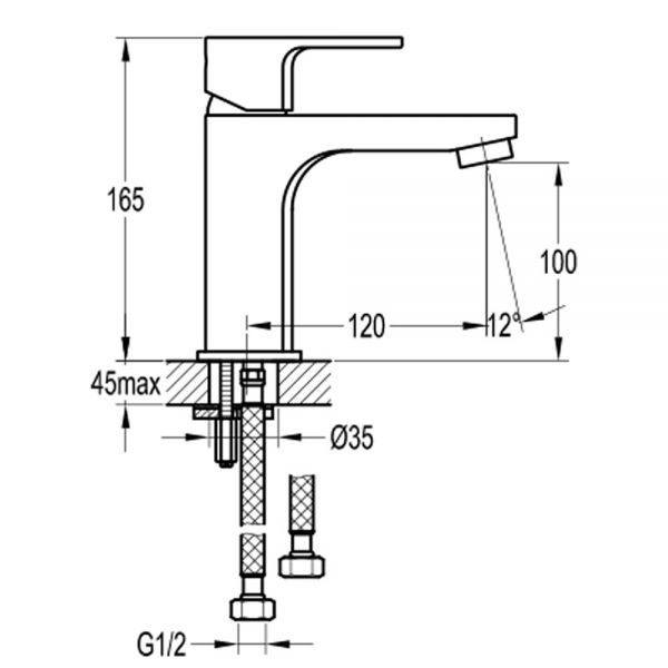 Flova Smart Brushed Brass Mono Basin Mixer Tap #2