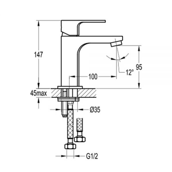 Flova Smart Brushed Brass Cloakroom Mono Basin Mixer Tap #2