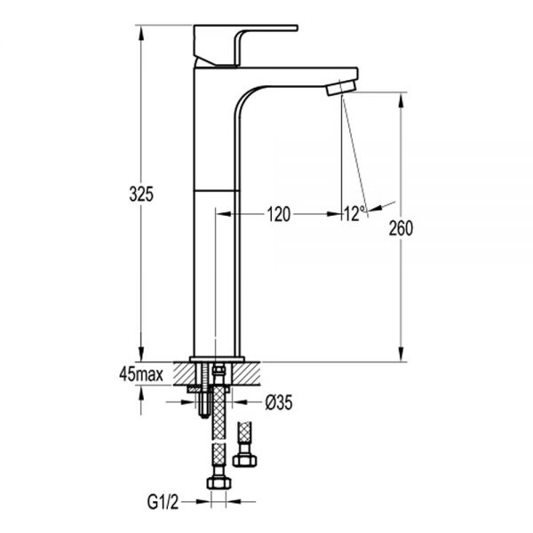 Flova Smart Brushed Brass Tall Mono Basin Mixer Tap #2