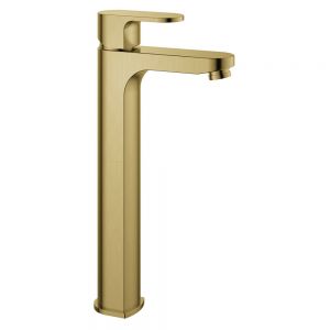 Flova Smart Brushed Brass Tall Mono Basin Mixer Tap