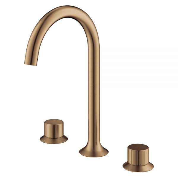 Flova Moonlight Brushed Bronze 3 Hole Basin Mixer Tap