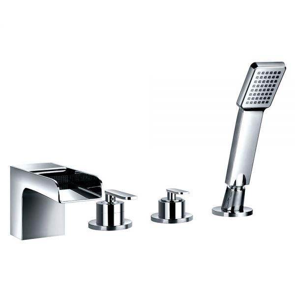 Flova Cascade Chrome 4 Hole Bath Shower Mixer Tap