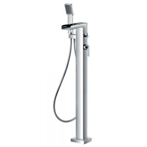 Flova Cascade Chrome Floor Standing Bath Shower Mixer Tap