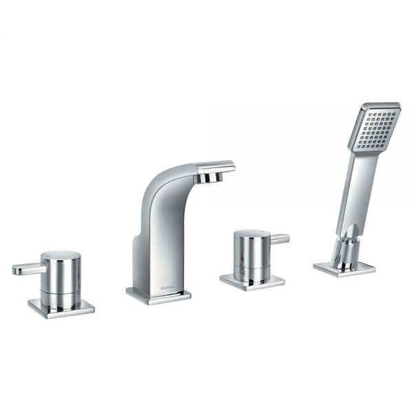 Flova Essence Chrome 4 Hole Bath Shower Mixer Tap